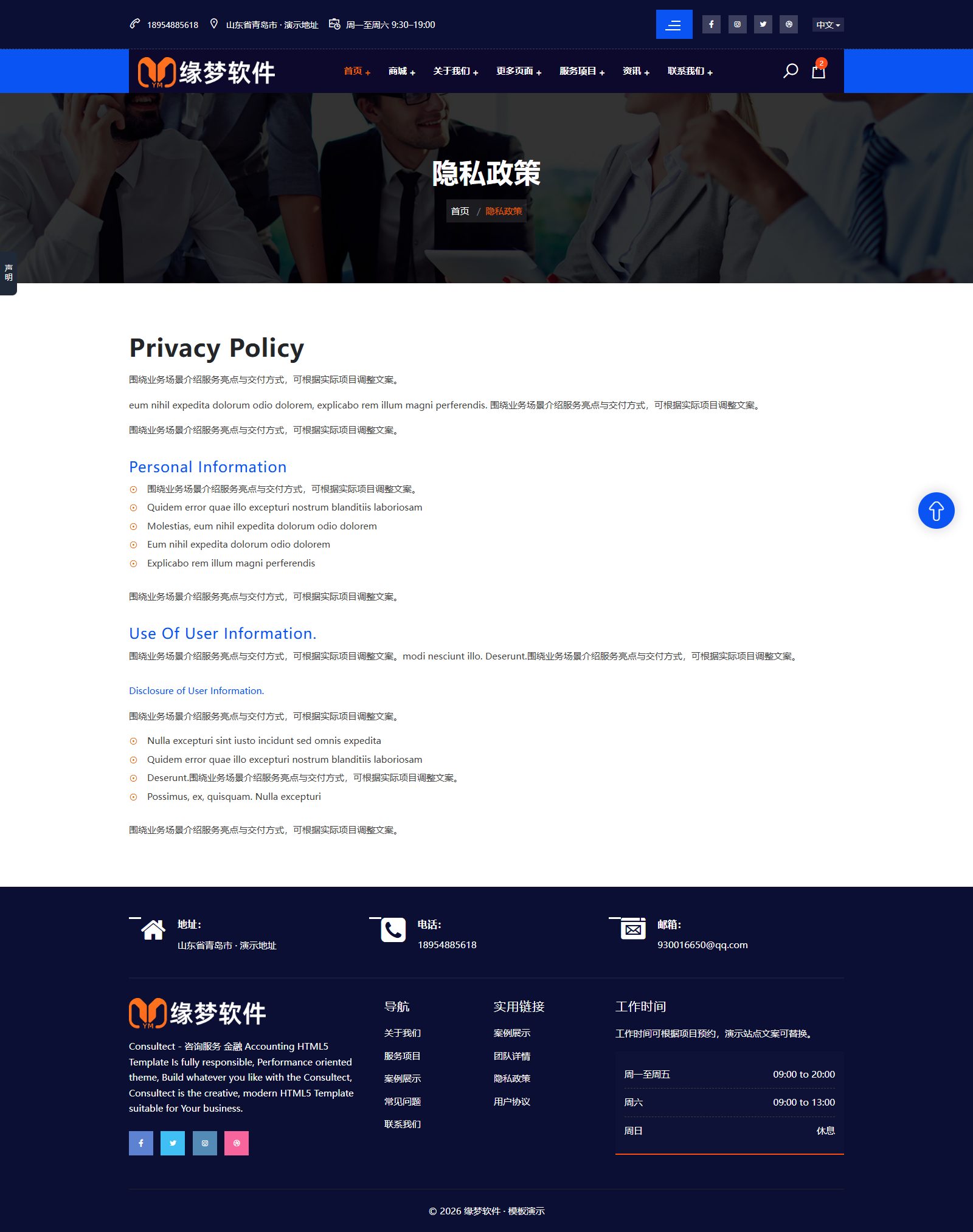 商业咨询综合体网站模板