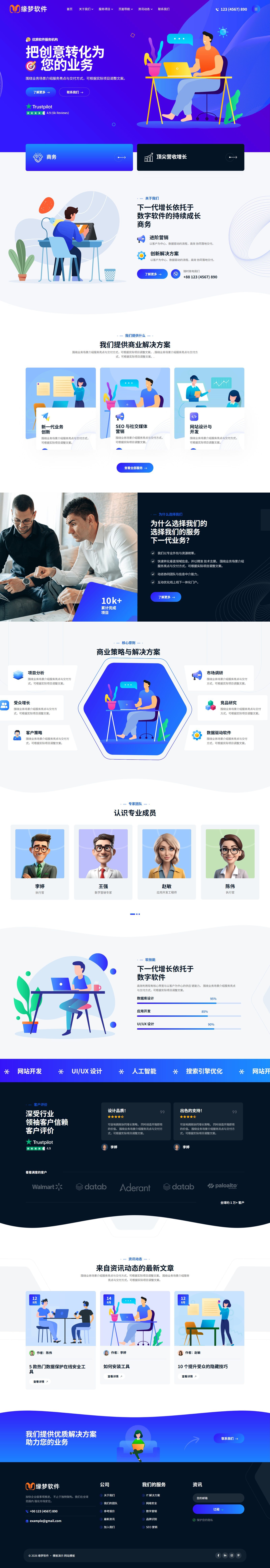 时尚互联网初创公司模板响应式