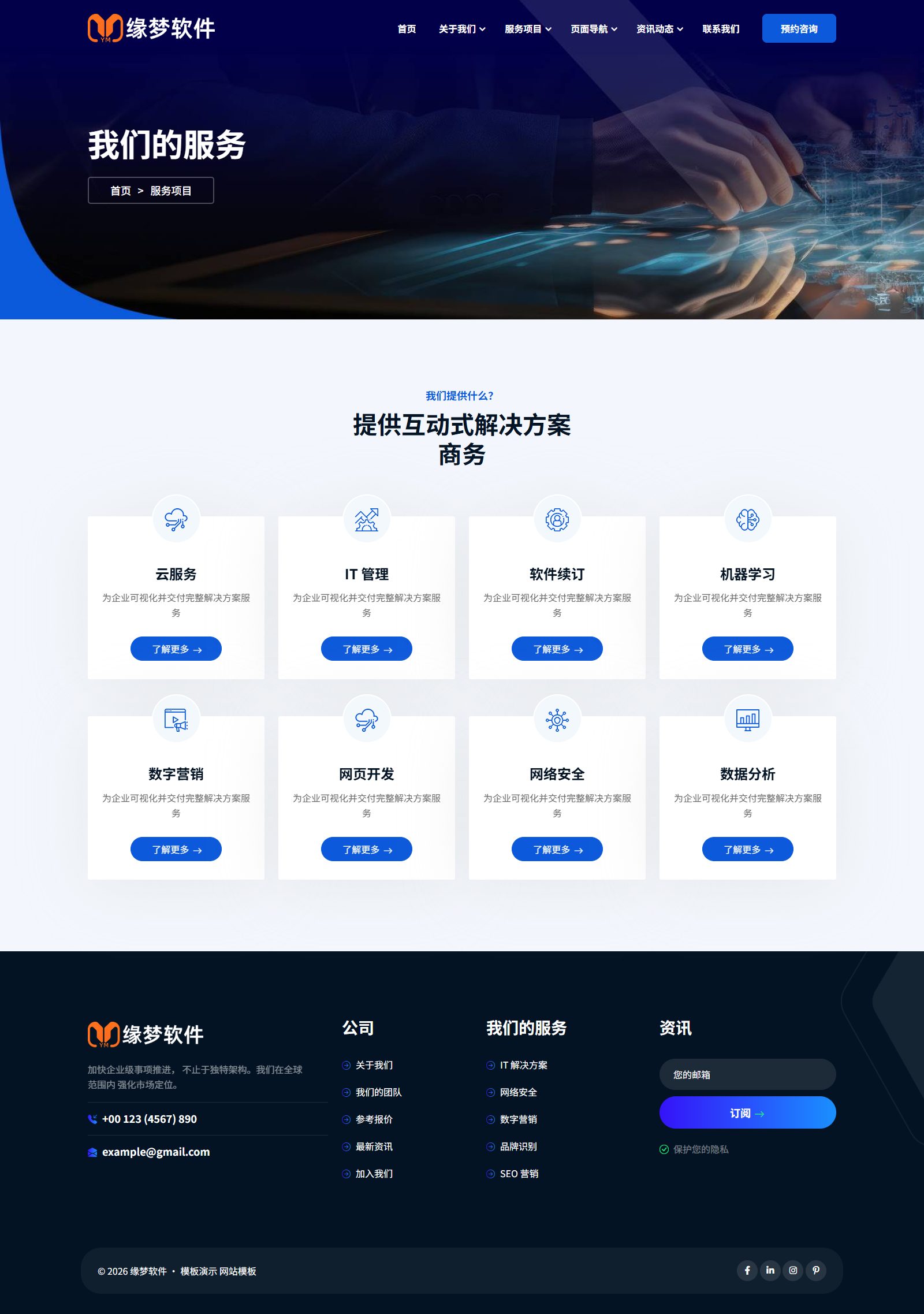 时尚互联网初创公司模板响应式