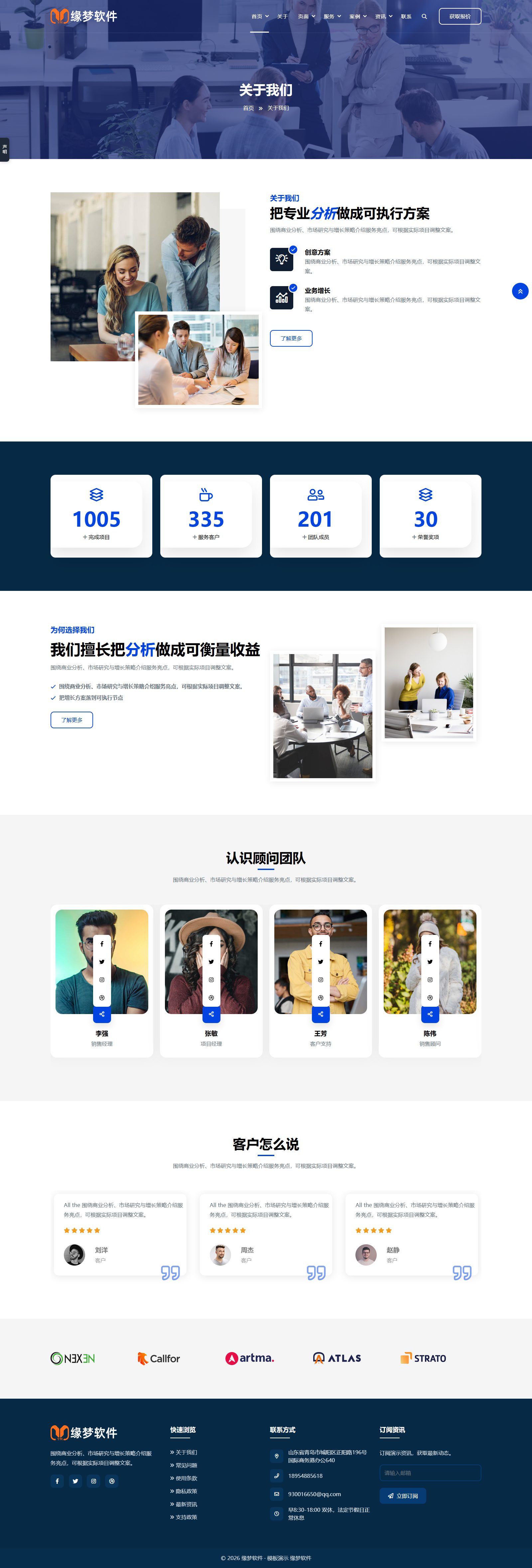 商业分析公司网站模板