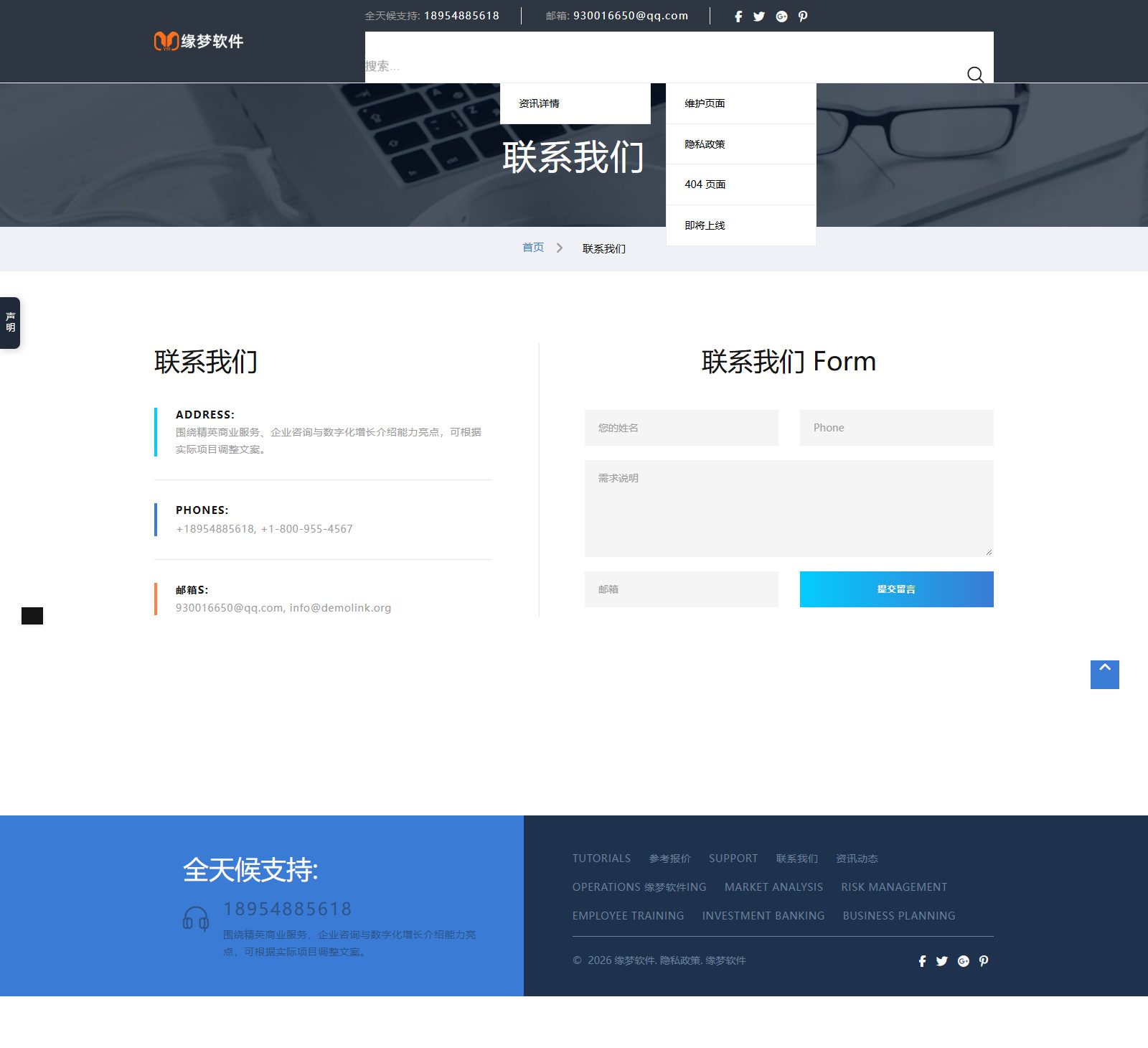 精英商业服务网站模板