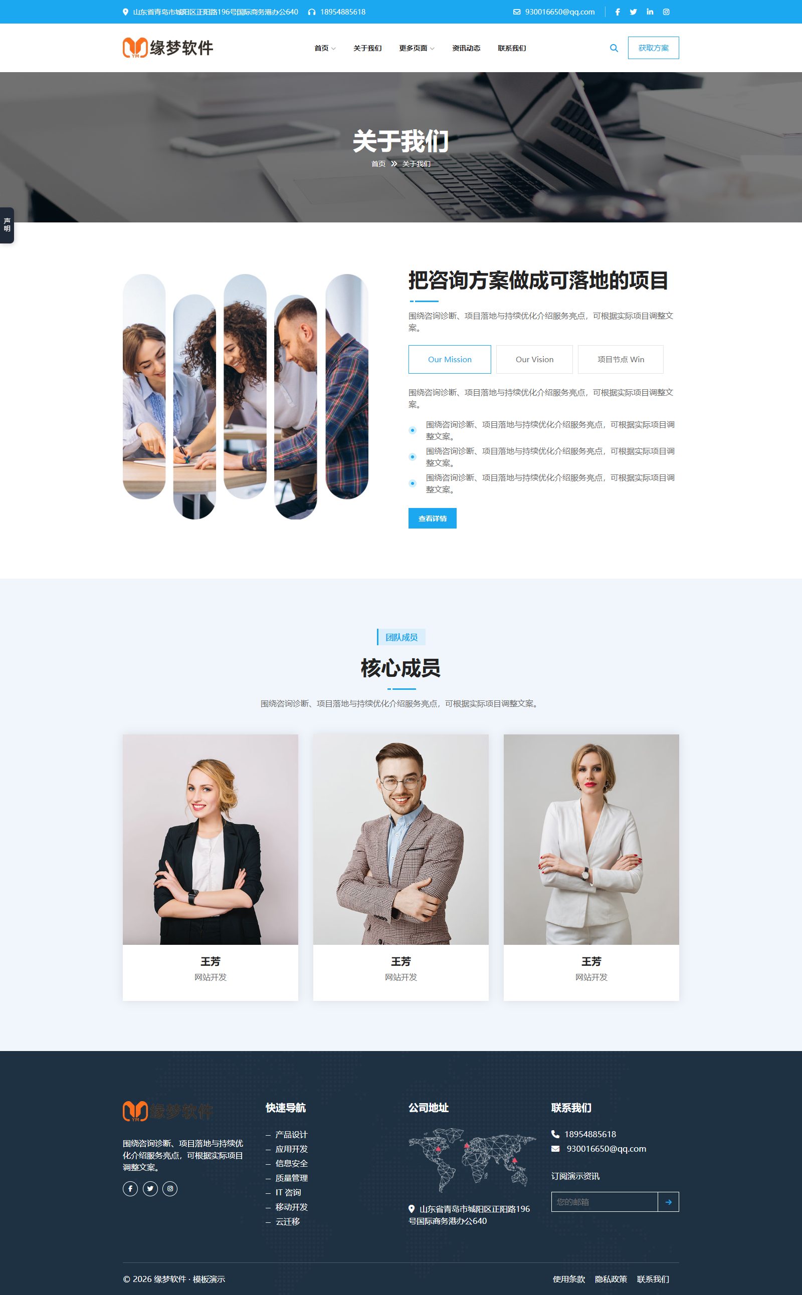 咨询项目解决服务企业网站模板