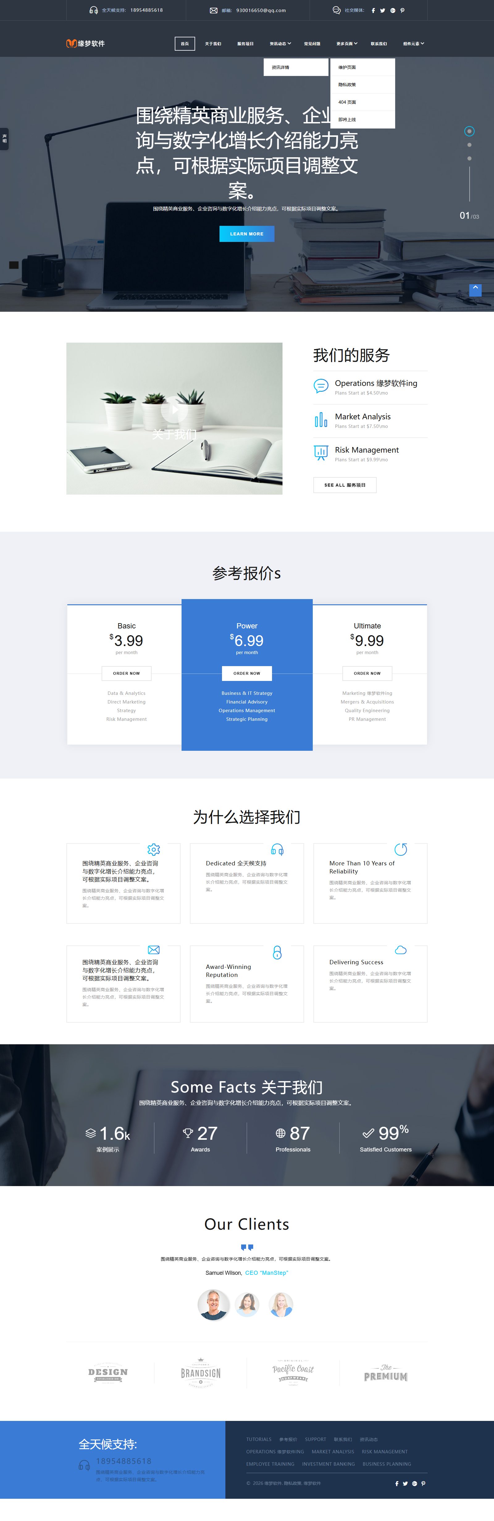 精英商业服务网站模板